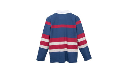 Polera Niño Manga Larga a Rayas con Cuello Camisero Azul