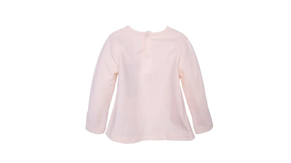 Polera Bebé Niña Manga Larga Bailarina y Brillos Crema
