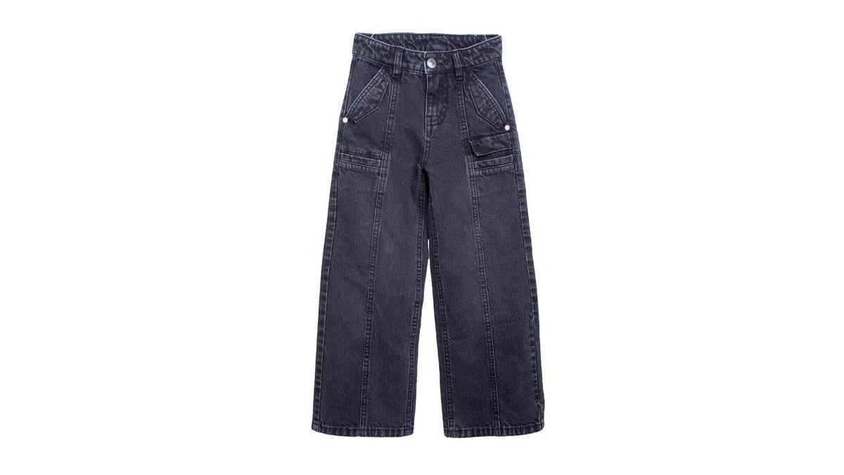 Jeans Niña Wide Leg Cintura Ajustable Marengo