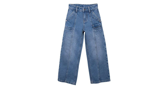 Jeans Niña Wide Leg Cintura Ajustable Denim