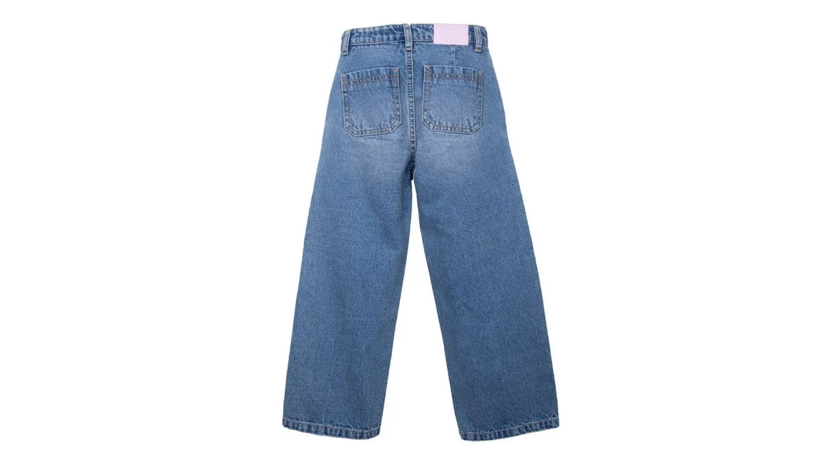 Jeans Niña Wide Leg Cintura Ajustable Denim