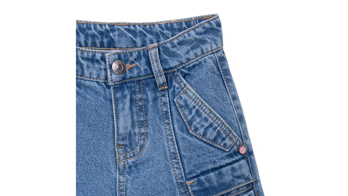Jeans Niña Wide Leg Cintura Ajustable Denim