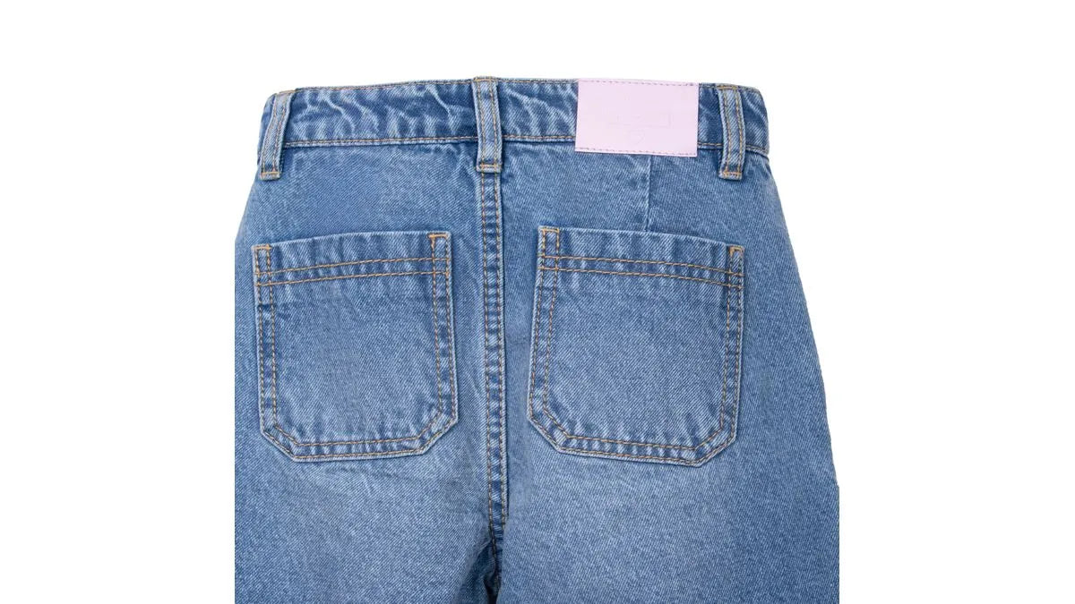 Jeans Niña Wide Leg Cintura Ajustable Denim