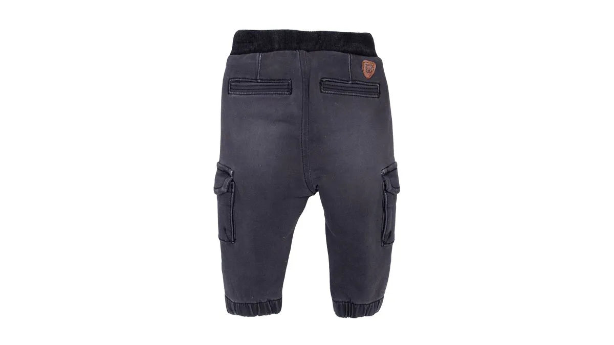 Jeans Bebé Niño Jogger Cargo Cintura Ajustable Negro