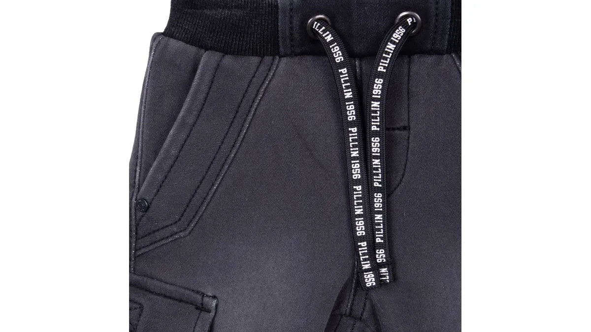 Jeans Bebé Niño Jogger Cargo Cintura Ajustable Negro