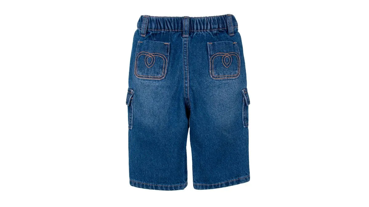 Jeans Bebé Niña Cargo 100% Algodón Azul