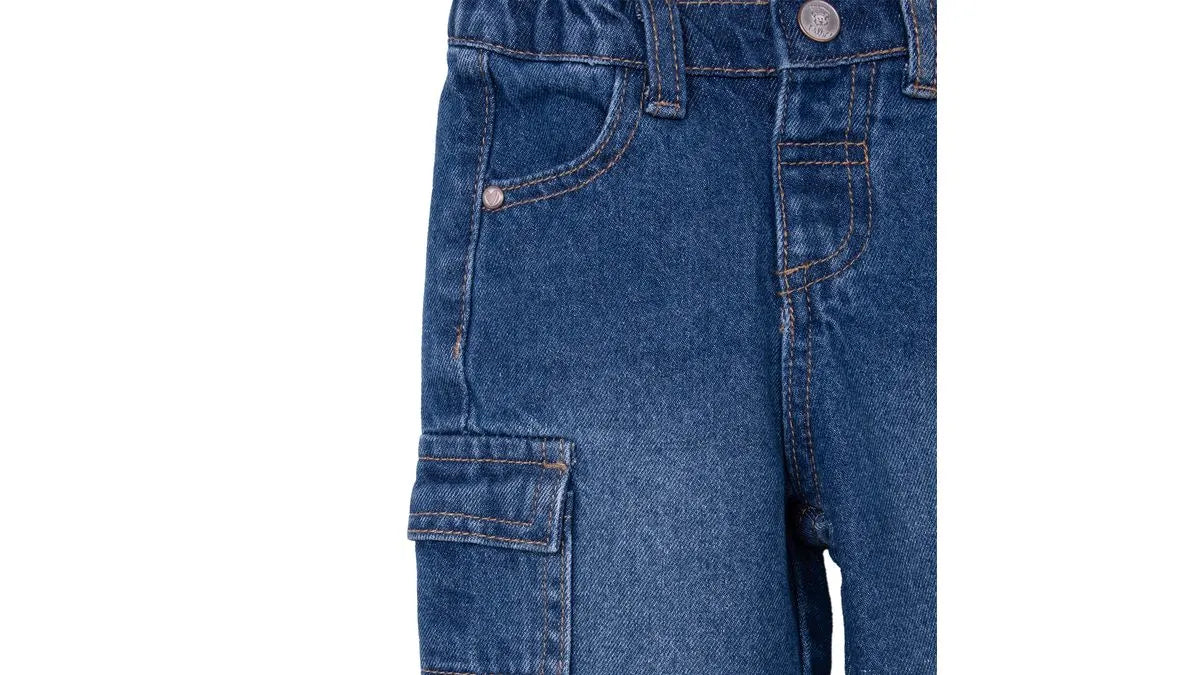 Jeans Bebé Niña Cargo 100% Algodón Azul
