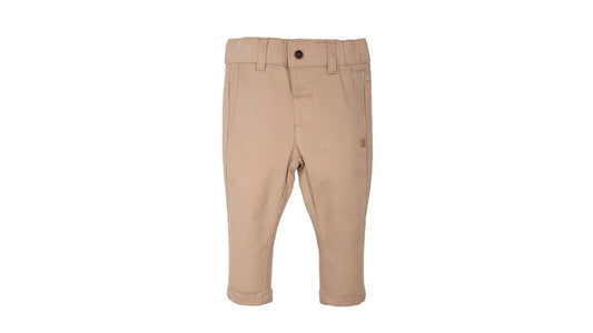 Pantalón Bebé Niño Gabardina Elasticado Beige