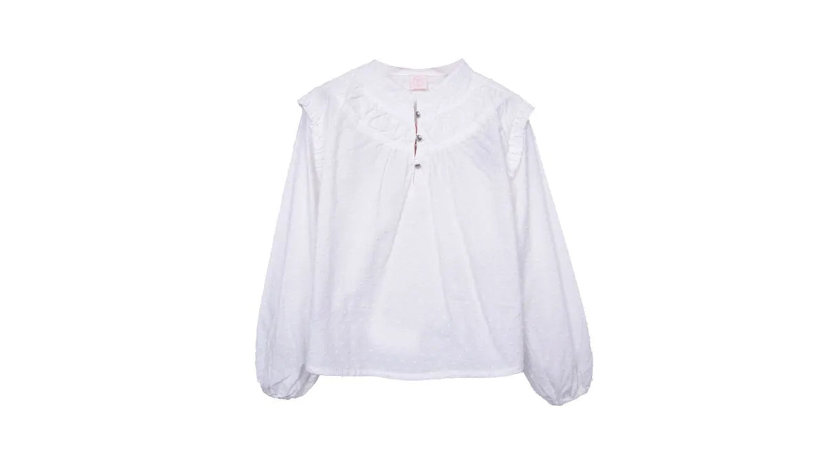 Blusa Niña Manga Larga Lisa Blanco