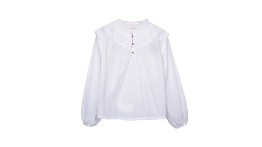 Blusa Niña Manga Larga Lisa Blanco