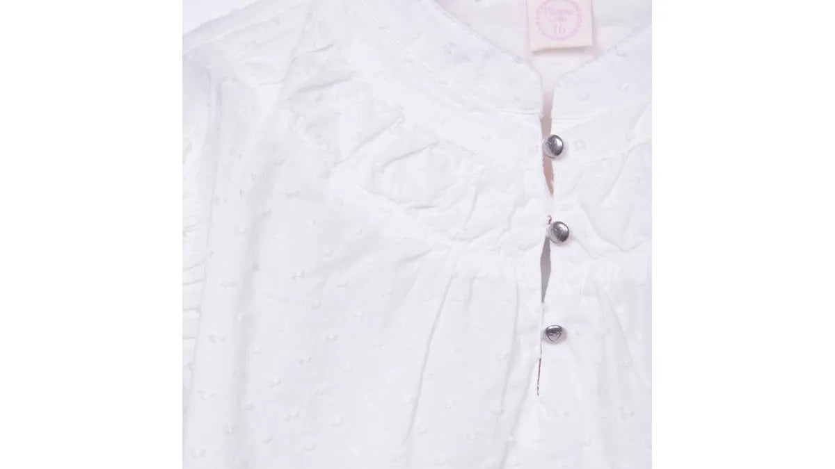 Blusa Niña Manga Larga Lisa Blanco