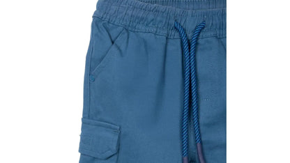 Pantalón Bebé Niño Gabardina Jogger Cargo Azul