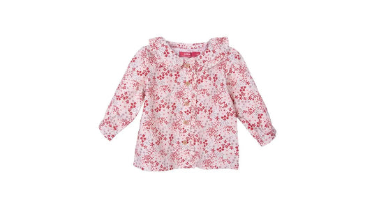 Blusa Bebé Niña Manga Larga Floreada Rojo