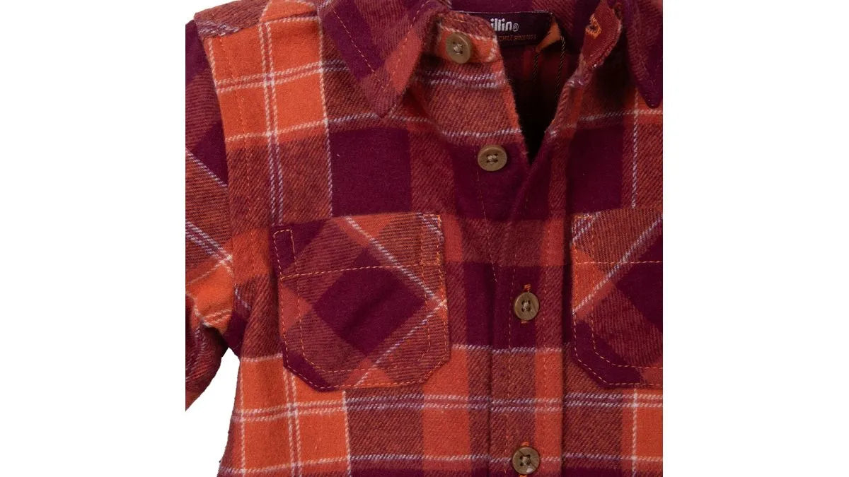 Camisa Bebé Niño Manga Larga Cuadrille Naranjo