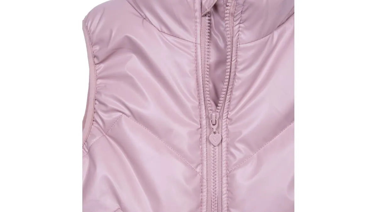 Parka Niña Puffer Sin Mangas Rosado