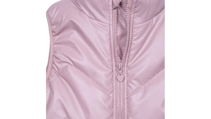 Parka Niña Puffer Sin Mangas Rosado