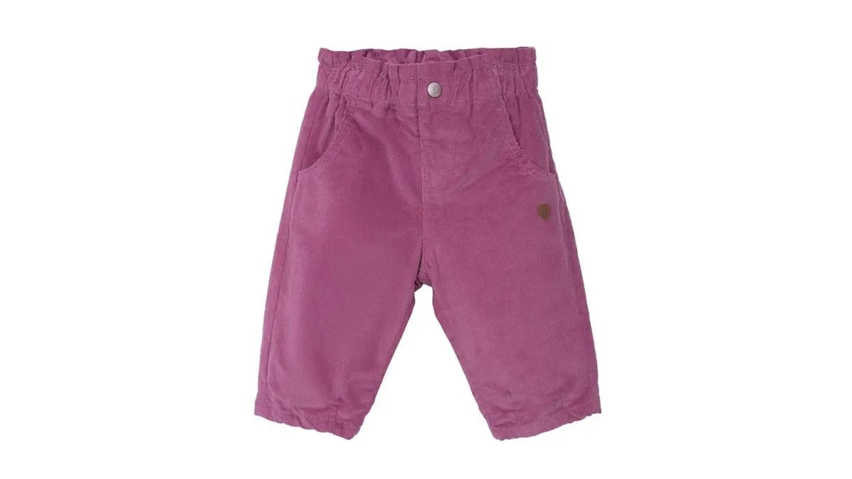 Pantalón Bebé Niña Cotelé Forrado Ciruela
