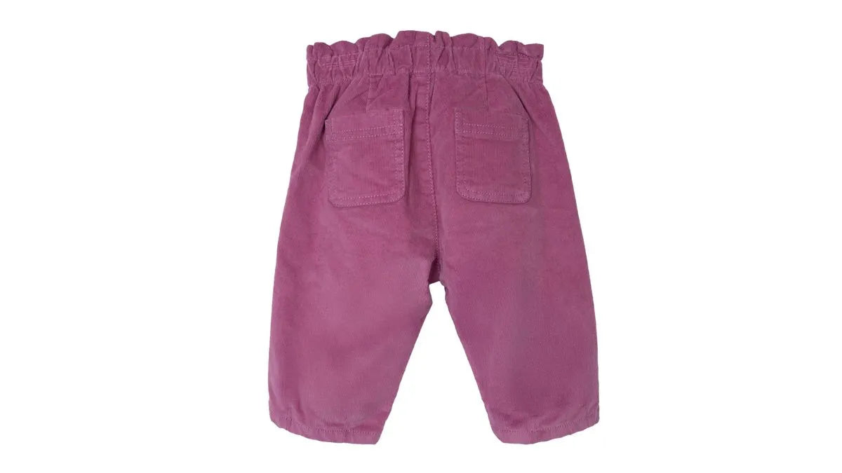 Pantalón Bebé Niña Cotelé Forrado Ciruela