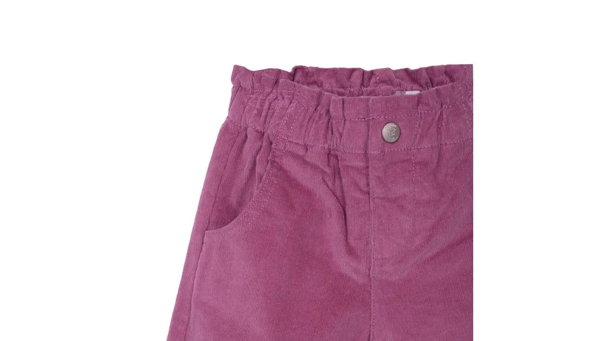 Pantalón Bebé Niña Cotelé Forrado Ciruela