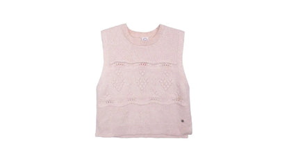 Chaleco Niña Sin Mangas Cuello Redondo Beige
