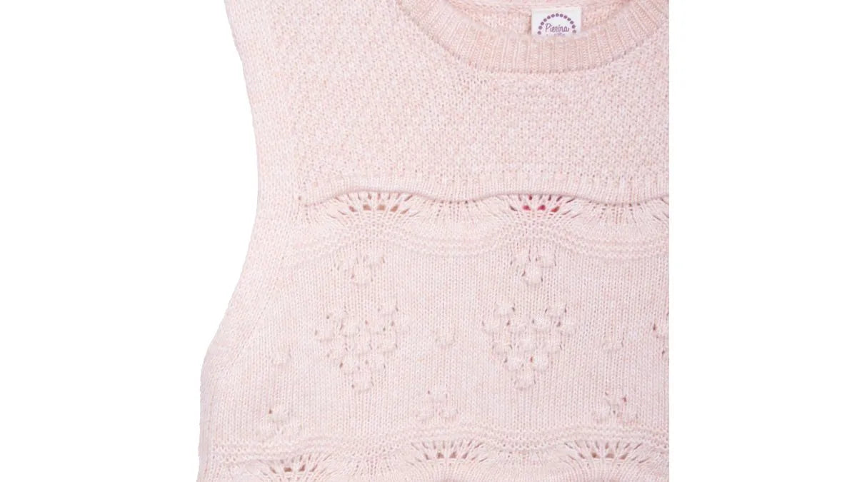 Chaleco Niña Sin Mangas Cuello Redondo Beige