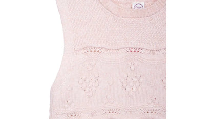 Chaleco Niña Sin Mangas Cuello Redondo Beige