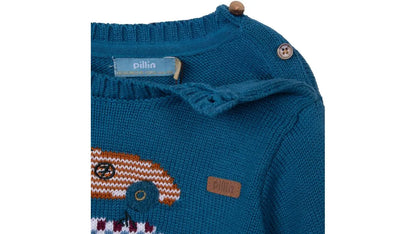 Chaleco Bebé Niño Cerrado Diseño Autitos Azul