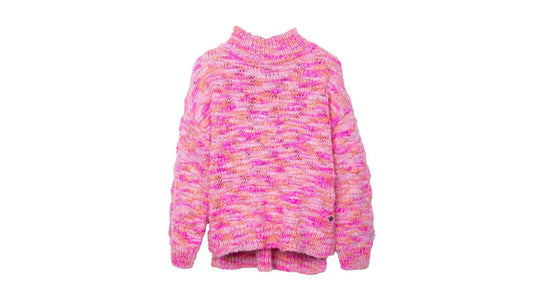 Chaleco Niña Cerrado Grueso Cuello Alto Rosado