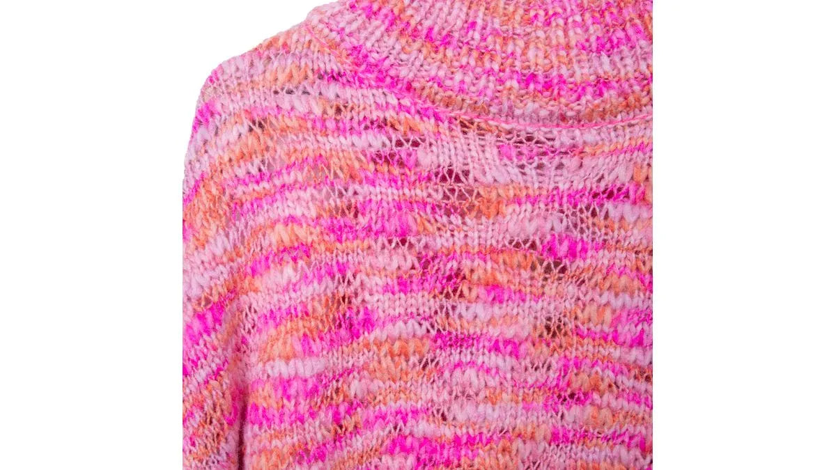 Chaleco Niña Cerrado Grueso Cuello Alto Rosado