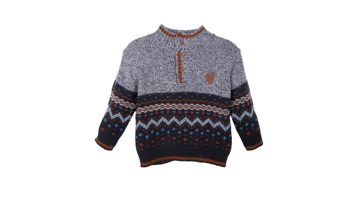 Chaleco Bebé Niño Cerrado Tejido Jacquard Marengo