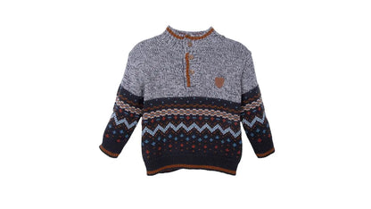 Chaleco Bebé Niño Cerrado Tejido Jacquard Marengo