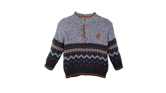 Chaleco Bebé Niño Cerrado Tejido Jacquard Marengo