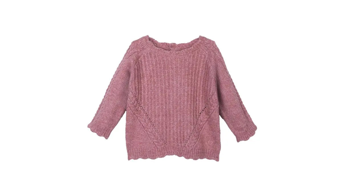 Chaleco Bebé Niña Cerrado Cuello Redondo Ciruela
