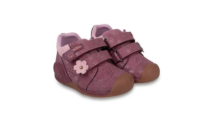 Zapato Clásico Bebé Niña Pasos Flores Morado