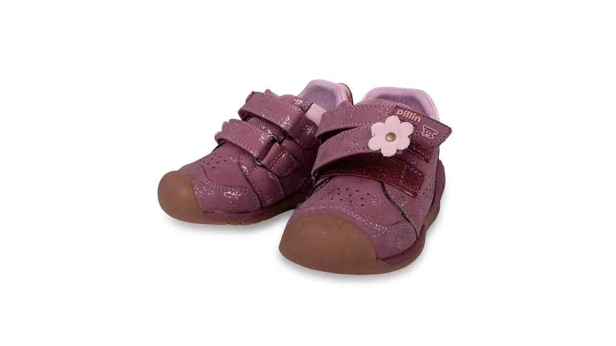 Zapato Clásico Bebé Niña Pasos Flores Morado
