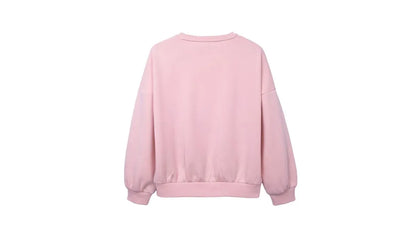 Polerón Niña Cuello Redondo con Estampado Rosado
