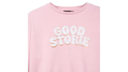 Polerón Niña Cuello Redondo con Estampado Rosado