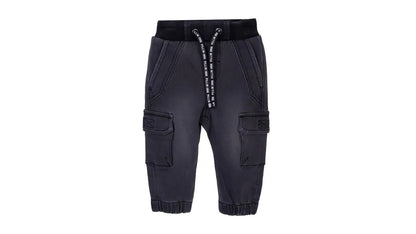 Jeans Bebé Niño Jogger Cargo Cintura Ajustable Negro