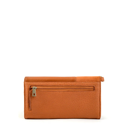 Chequera Mujer con flap renate café