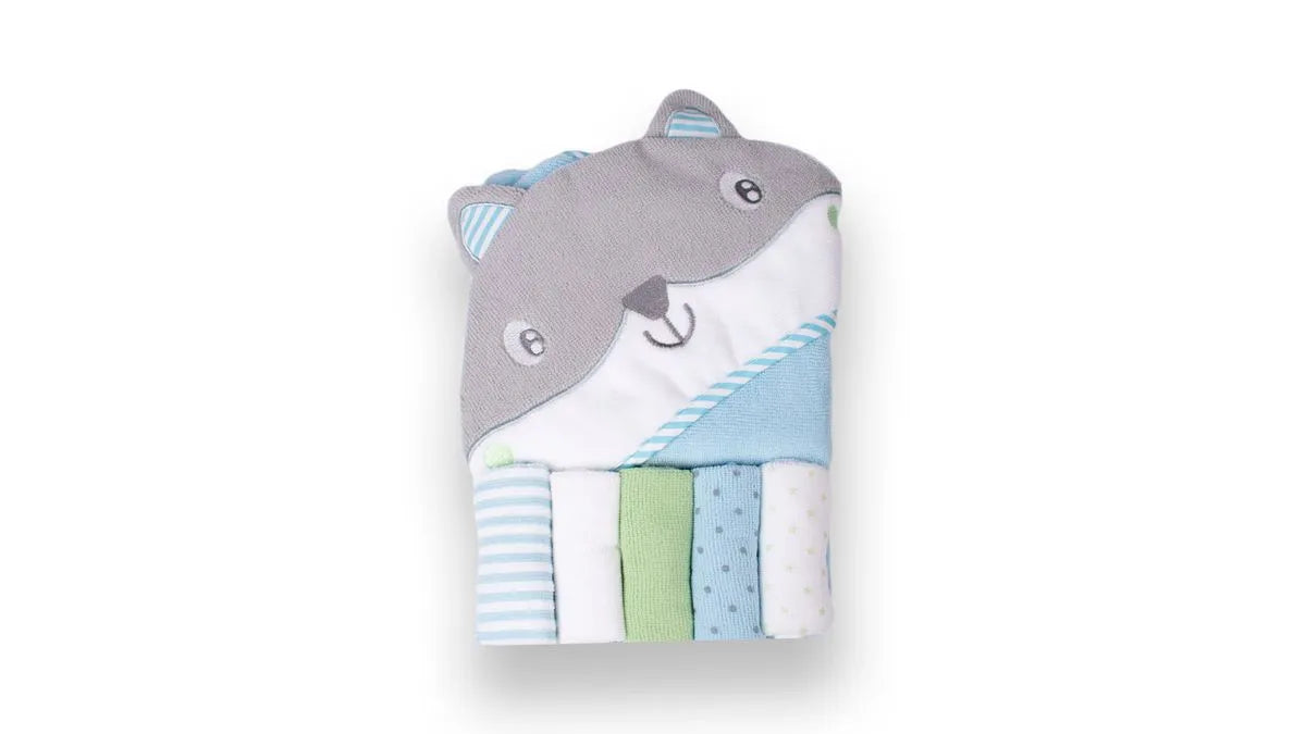 salida-de-baño--bebé-niño-con-5-toallitas-celeste