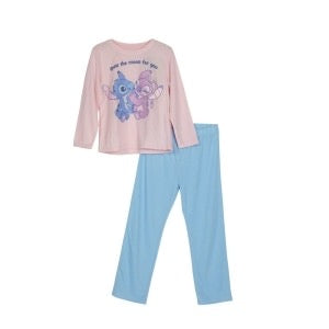 pijama-largo-niña-lilo-&-stitch-rosado/celeste