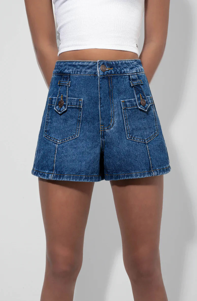 short-mujer-front-pocket-blue