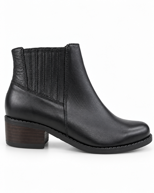 Botin Mujer Cuero Negro