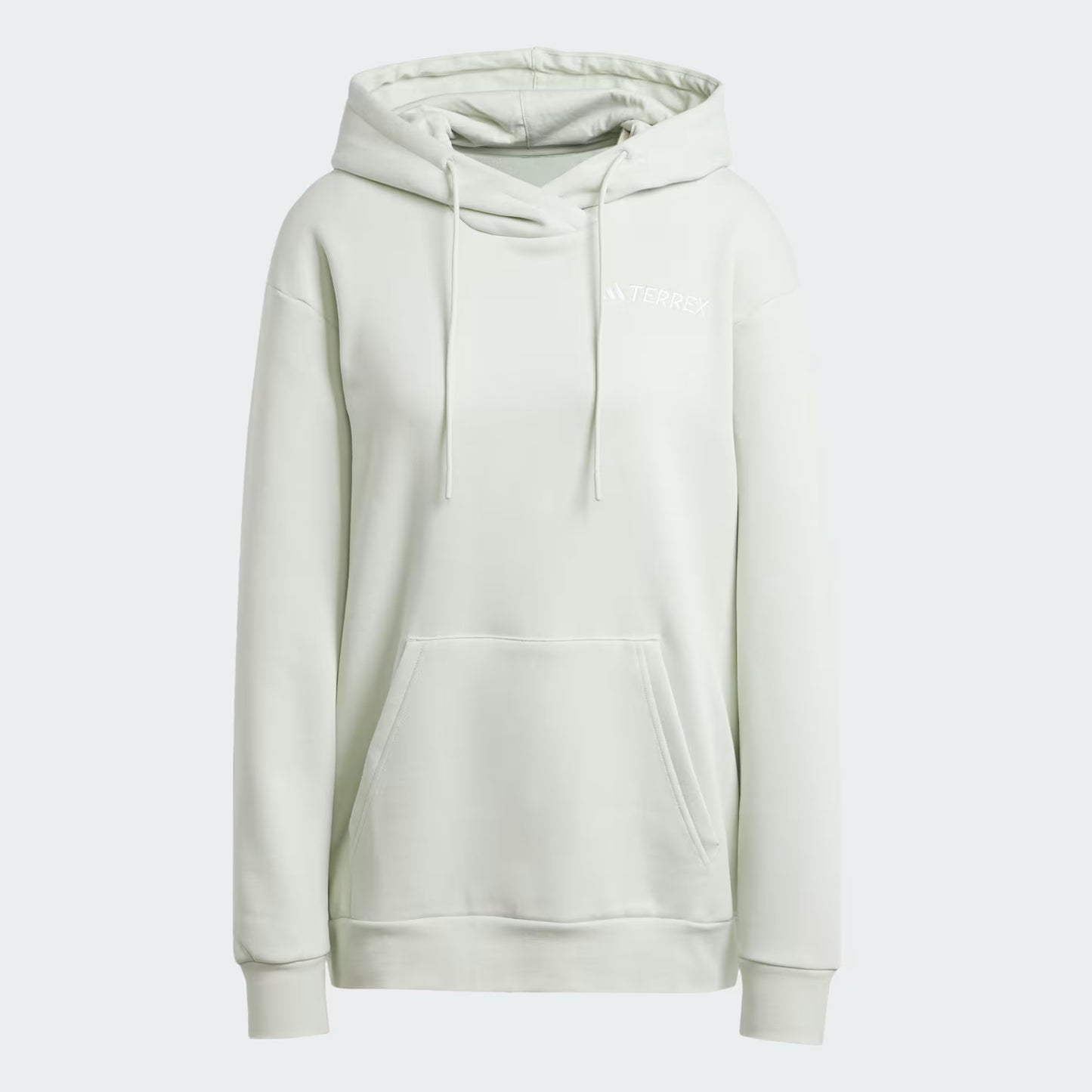 Poleron Mujer Capucha Terrex Multi Logo Pequeño Verde