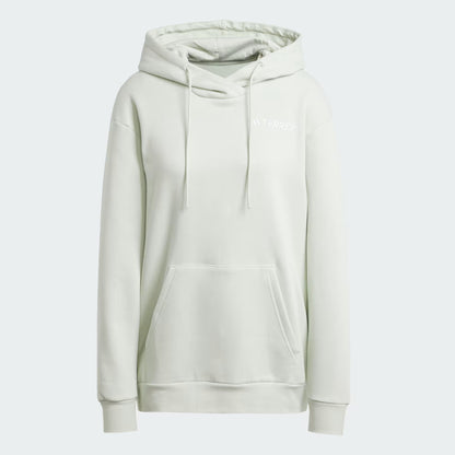 Poleron Mujer Capucha Terrex Multi Logo Pequeño Verde