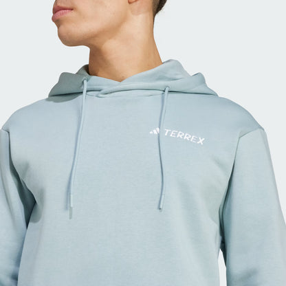Poleron Hombre Capucha Terrex Multi Logo Pequeño Magic Grey
