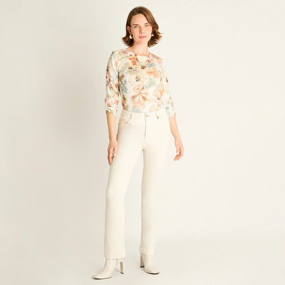 Jeans Mujer Arena Corte Flare