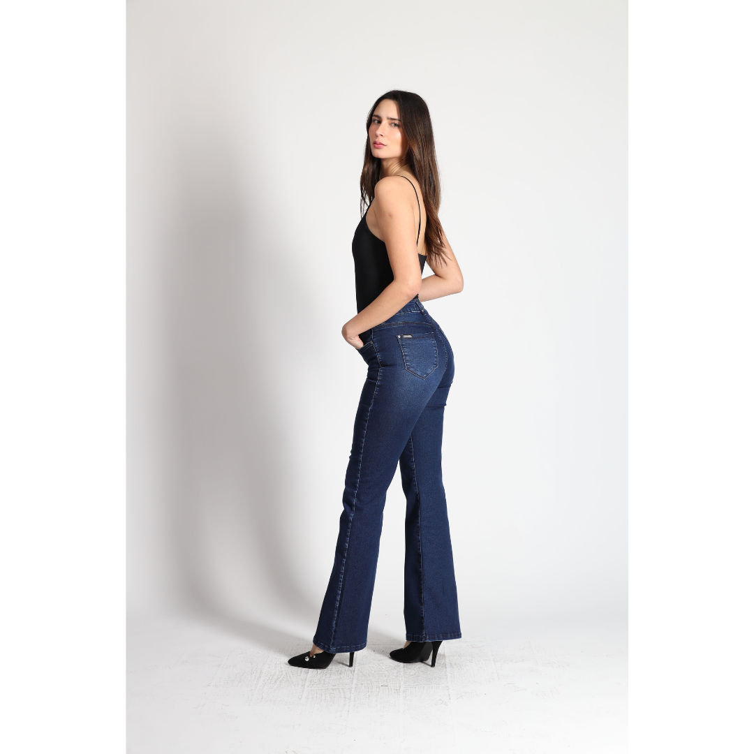 Jeans Mujer Cintura Oxford Azul 4004