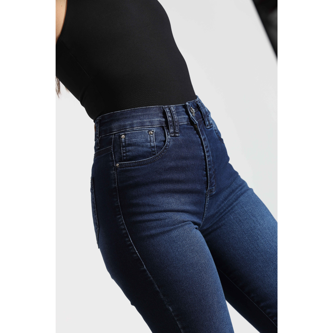 Jeans Mujer Cintura Oxford Azul 4004