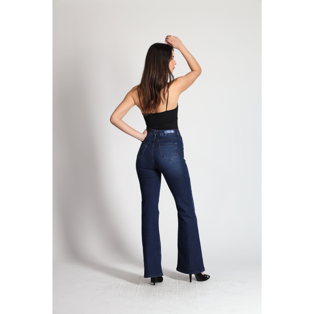 Jeans Mujer Cintura Oxford Azul 4004